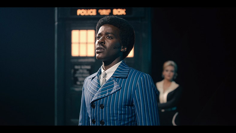 The Doctor (Ncuti Gatwa) attempts to sus out The Maestro's (Jinkx Monsoon) plan in Doctor Who Series 14 Episode 2 "The Devil's Chord" (2024), BBC