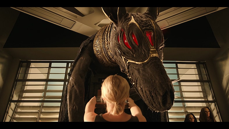 Ruby (Millie Gibson) tricks Sutkeh (Gabriel Woolf) into believing she will hand over the identity of her birth parents in Doctor Who Series 14 Episode 8 “Empire of Death” (2024), BBC