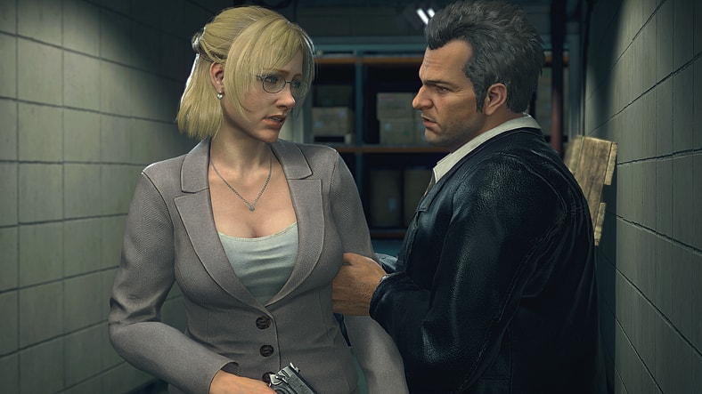 Frank West (Jes Patrick) confronts Jessica McCarney (Xanthe Huynh) in Dead Rising Deluxe Remaster (2024), Capcom