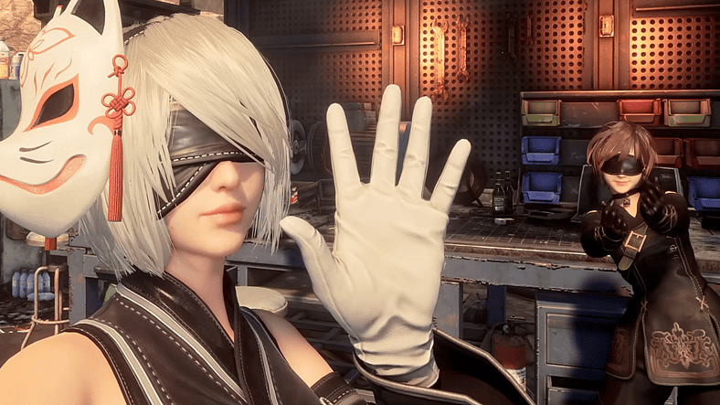 Eve (Asami Seto) and Lily (Misato Matsuoka) show off their NieR: Automata cosplays in Stellar Blade (2024), Shift Up