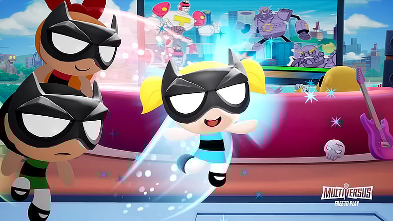 Bubbles (Tara Strong) is the night in MultiVersus (2022), Warner Bros. Games.