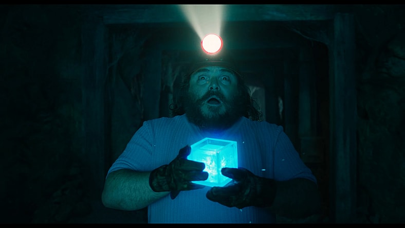 Steve (Jack Black) discovers a portal to a blockier world in Minecraft (2025), Warner Bros. Pictures