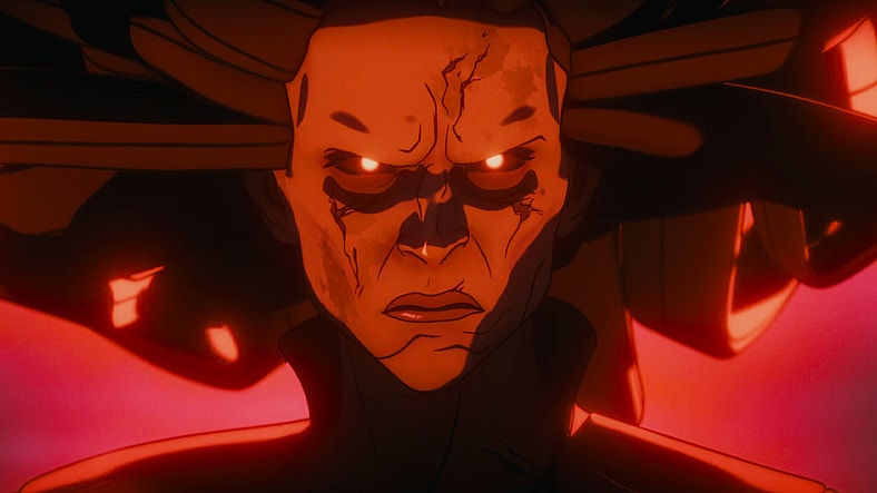 The Scarlet Witch (Elizabeth Olsen) prepares to confront the Infinity Hulk (N/A) in Marvel Zombies Season 1 Episode 4 (2025), Marvel Entertainment