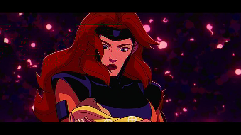 Jean Grey (Jennifer Hale) has a vision of Cable's (Chris Potter) birth in X-Men ’97 Season 1 Episode 3 ‘Fire Made Flesh’ (2024), Disney Plus