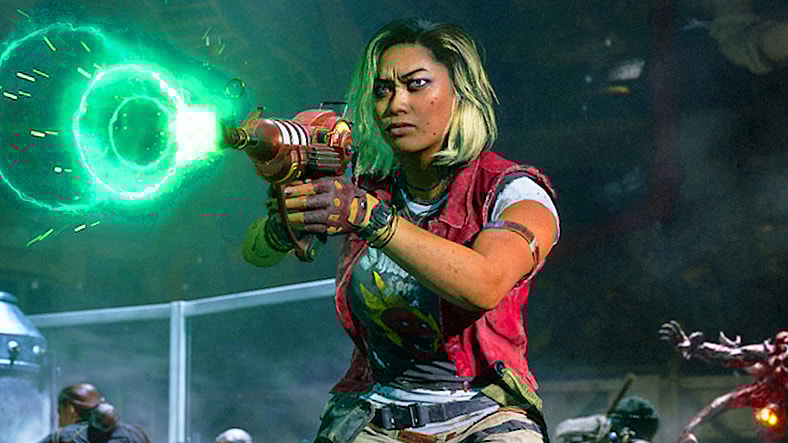 A player unleashes the power of the Ray Gun Mark II against an undead foe in Call of Duty: Black Ops 6 (2024), Activision