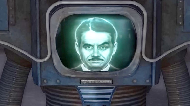 Mr. House (René Auberjonois) thanks The Courier (N/A) for his help in securing the wasteland in Fallout: New Vegas (2010), Obsidian Entertainment