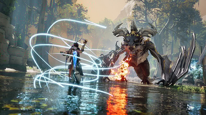 Brynn (Mei Mac) uses her powers to attack an enemy, Eternal Strands (2025), Yellow Brick Games, Steam