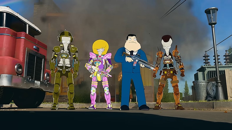Roger Smith, Jeannie Gold, Stan Smith, and Ricky Spanish (Seth MacFarlane) have the feeling that it's going to be a wonderful day in Call of Duty: Black Ops 6 (2024), Activision Blizzard
