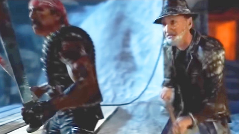 Danny Trejo (Self) and Robert Englund (Self) stand strong against a wave of zombies in Call of Duty: Black Ops (2010), Activision Blizzard