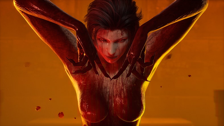 Elizébet (Hiromi Tsuru) drenched in blood and ready to raise hell in Ninja Gaiden 2 Black (2025), Koei Tecmo Games
