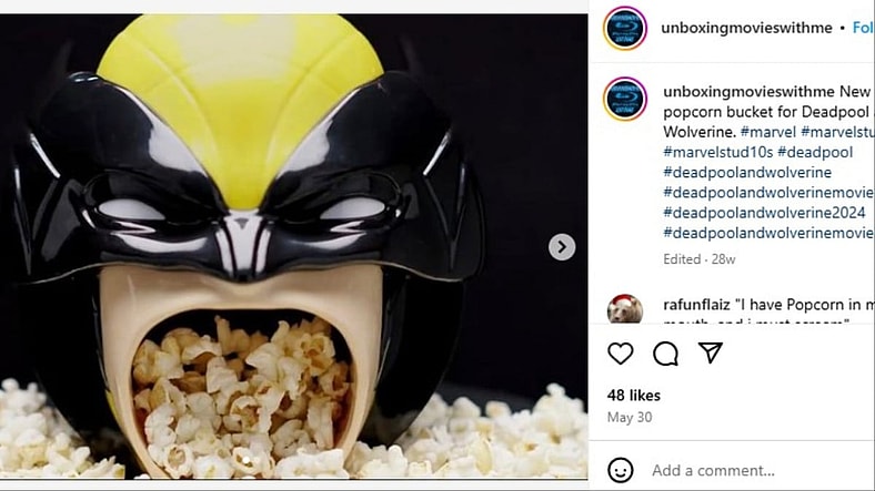 Deadpool and Wolverine Popcorn Bucket via unboxing movies with me on Instagram