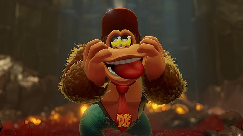 Donkey Kong (Takashi Nagasako) has his eyes on the prize in Donkey Kong Banaza (2025), Nintendo
