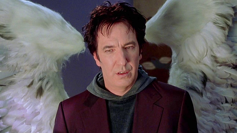 Metatron (Alan Rickman) proves his angelic nature to Bethany (Linda Fiorentino) in Dogma (1999), View Askew Productions