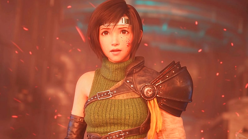 Yuffie (Yumi Kazaku) watches on in horror as Shinra drops the Sector 7 plate in Final Fantasy VII: Remake Intergrade (2025), Square Enix