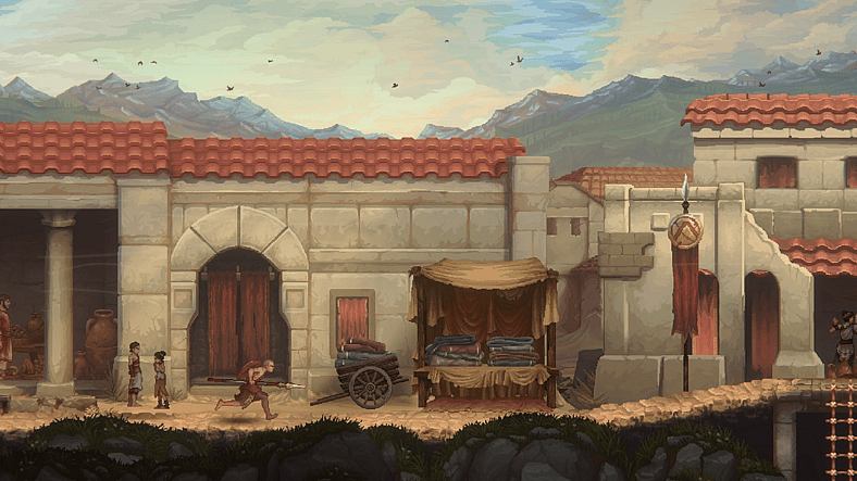 Kratos (Antony Del Rio) runs through the streets of Sparta in God of War Sons of Sparta (2026), Sony Interactive Entertainment