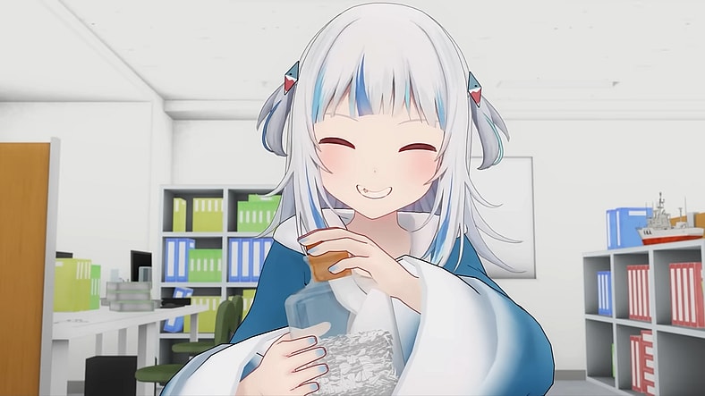 Gura collects her teeth as proof of life in [Anime] Gawr Gura Gnawing, YouTube