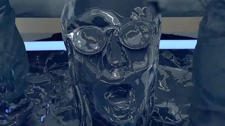 Sam (Norman Reedus) is shocked by the appearance of a notable BT (Hideo Kojima) in Death Stranding (2019), Kojima Productions