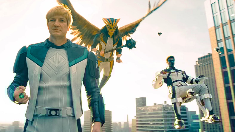 Guy Gardner (Nathan Fillion), Hawkgirl (Isabella Merced) and Mister Terrific (Edi Cathegi) are the Justice Gang in Superman (2025), DC Studios