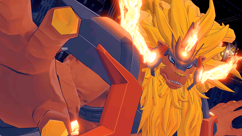 Flaremon (Hisafumi Oda) is ready to fight in Digimon Story: Time Stranger (2025), Bandai Namco