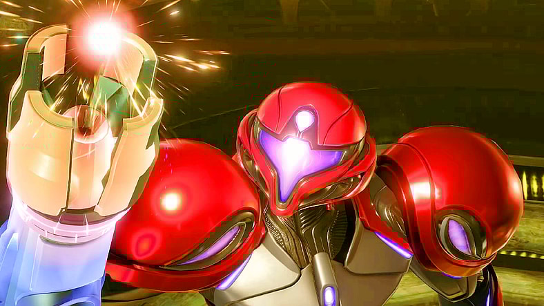 Samus Aran (Erin Yvette) wields a new missile variant in Metroid Prime 4 (2025), Nintendo