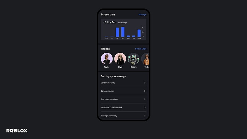 Parental controls via Roblox