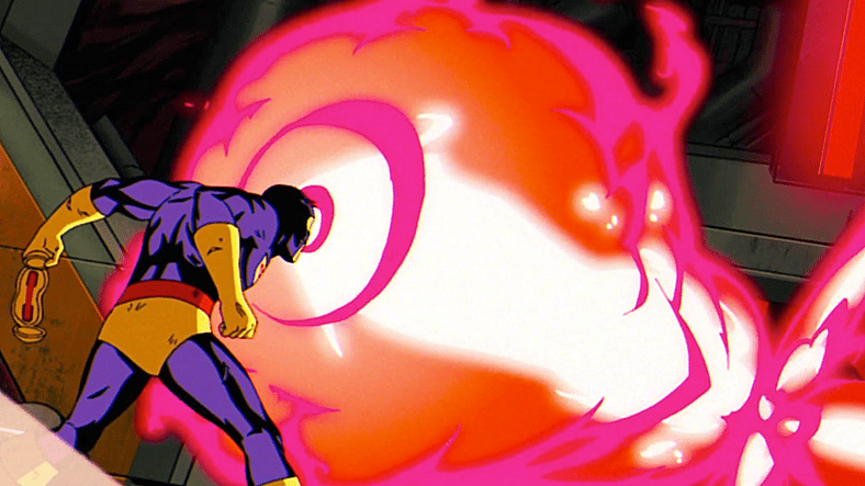 Cyclops (Ray Chase) shows Bastion (Theo James) the true meaning of an 'optic blast' in X-Men ’97 Season 1 Episode 10 ‘Tolerance is Extinction – Part 3’ (2024), Marvel Entertainment