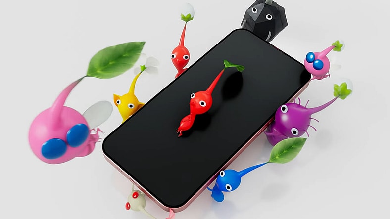 Various kinds of Pikmin carry a smartphone for Pikmin Bloom on YouTube