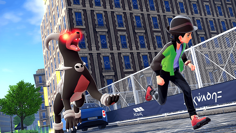 An Alpha Houndoom chases down a player in Pokémon Legends: Z-A (2025), Nintendo