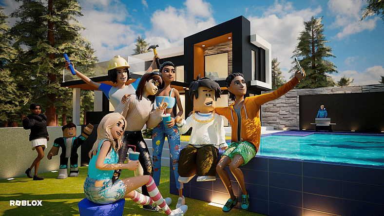 Avatars hang out in a back yard in Roblox (2006), Roblox Corporation