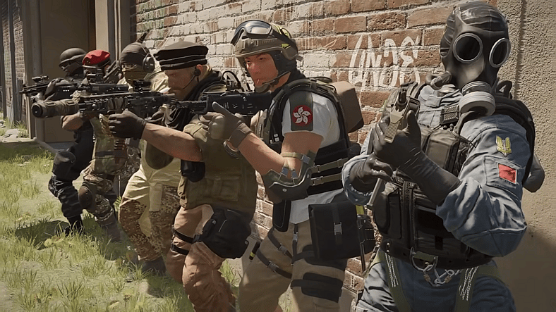 A team of six get ready to attack in Dual Front in Tom Clancy's Rainbow Six Siege (2015), Ubisoft