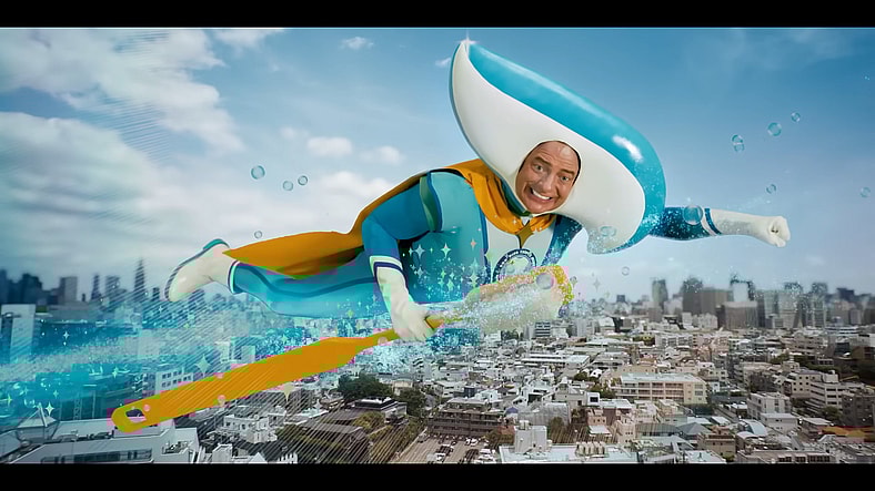 Clear Bright Man (Brendan Fraser) stands against decay in Rental Family (2025), Searchlight Pictures