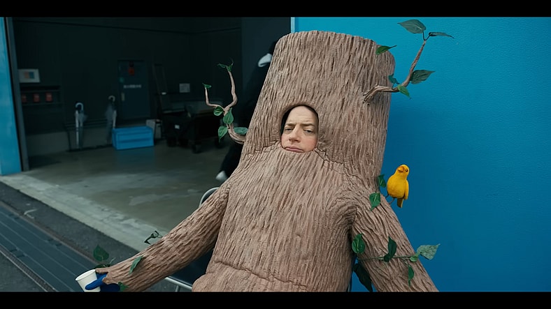 Phillip Vandarploeug (Brendan Fraser) contemplates his acting career in Rental Family (2025), Searchlight Pictures