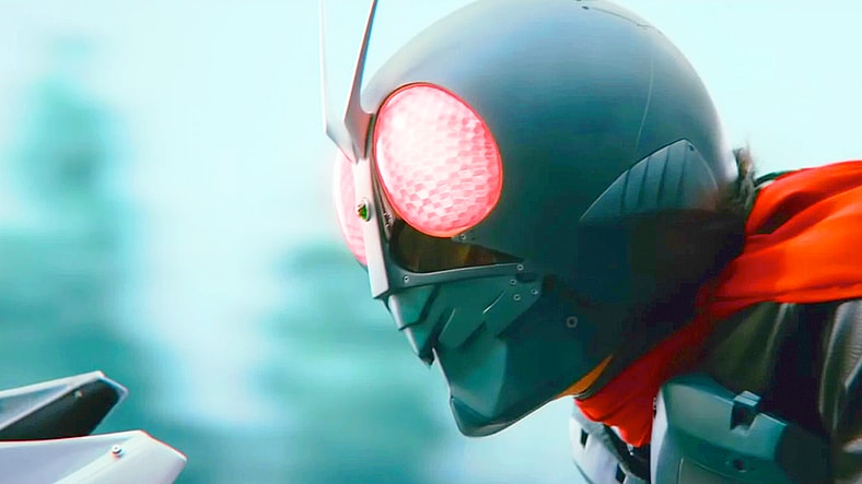 Rider-1 (Sosuke Ikematsu) rides into action in Shin Kamen Rider (2023), Toei Co. Ltd.