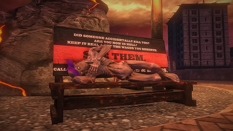 Dex (J.A.Q.) as a Ghast lying on a bench in Saints Row: Gat Out of Hell (2015), Deep Silver Volition