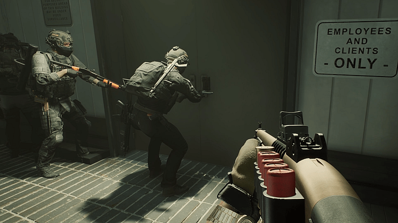 Officers use C4 to breach in Ready or Not (2023), VOID Interactive