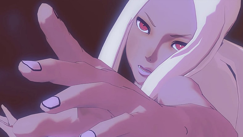 Kat (Sanae Kobayashi) prepares to power up in Gravity Rush 2 (2017), JAPAN Studio