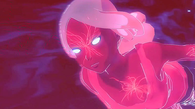 Kat (Sanae Kobayashi) prepares to unleash her full might against an enemy Nevi in Gravity Rush 2 (2017), JAPAN Studio