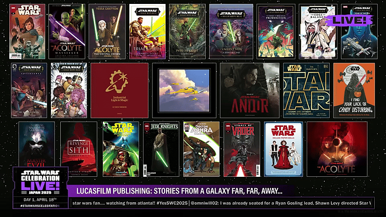 All of the upcoming books, novels, and comics in Star Wars Celebration - DAY 1 Replay, YouTube