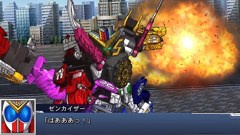 Zenkaizer (Kiita Komagine) summons the power of the Zenryoku Zenkai Gattai Zenryoku ZenkaiOh in Super Robot Wars DD (2019), Bandai Namco Forge Digitals