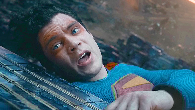 The Man of Steel (David Corenswet) asks Mister Terrific (Edi Cathegi) to cut him some slack in Superman (2025), DC Studios