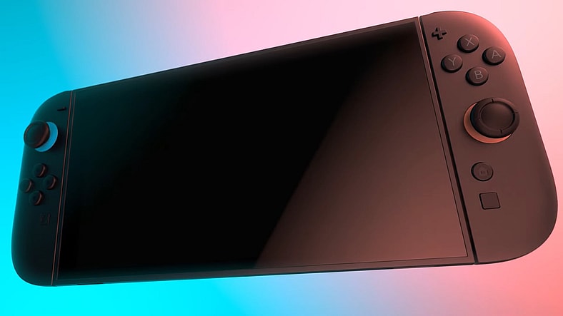 The Nintendo Switch 2 backed by red and blue light in Nintendo Switch 2 – First-look trailer, YouTube