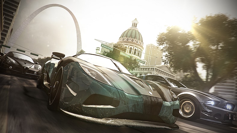 Cars race through Saint Louis in The Crew (2014), Ubisoft
