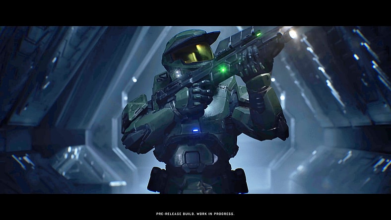 Master Chief (Steve Downes) makes his way into the belly of Installation-04 in Halo: Campaign Evolved (2026), Halo Studios