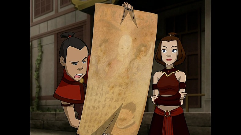 Zuko (Jack De Sean) is unimpressed with the Gaang's live-action depiction in Avatar: The Last Airbender Book Three: Fire Episode 17 "The Ember Island Players" (2008), Nickelodeon Studios