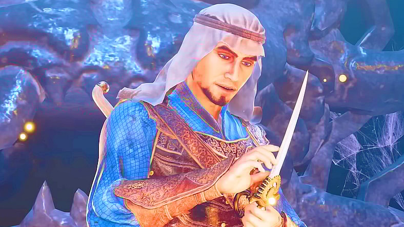 The Prince (Yuri Lowenthal) stumbles upon the Dagger of Time in The Prince of Persia: The Sands of Time Remake (Cancelled), Ubisoft