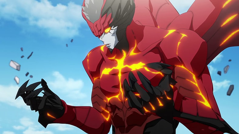 Dante (Johnny Yong Bosch) is stunned by his new transformation in Devil May Cry Season 1 Episode 5 "Descent" (2025), Netflix