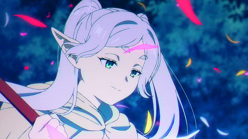 Frieren (Atsumi Tanezaki) holds hope in the face of Serie's (Mariya Ise) prediction about the end of the era in Frieren: Beyond Journey's End Episode 25 "A Fatal Vulnerability" (2024), Madhouse