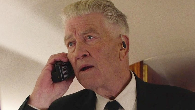 Deputy Director Cole (David Lynch) learns of Dale's (Kyle MacLachlan) surprise prison break in Twin Peaks: The Return Season 1 Episode 9 "This Is the Chair" (2017), Showtime