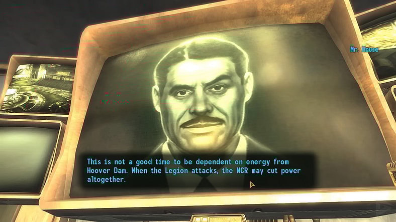 Mr. House (René Auberjonois) has one last request for The Courier (N/A) in Fallout: New Vegas (2010), Obsidian Entertainment