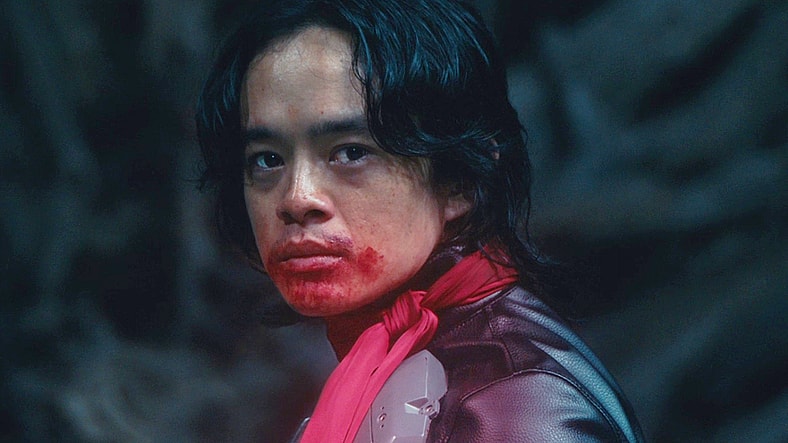 Takeshi Hongo (Sosuke Ikematsu) formally passes the mantle of Kamen Rider to Hayato Ichimonji (Tasuku Emoto) in Shin Kamen Rider (2023), Toei Co. Ltd.